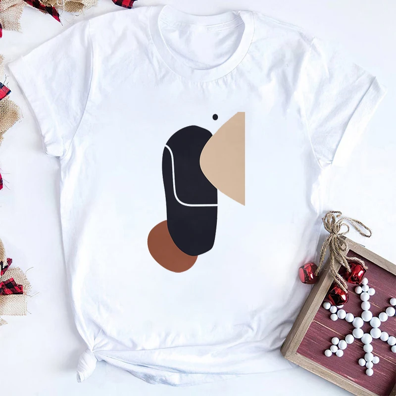 

Женская футболка в Корейском стиле, летняя футболка Y2k с графическим принтом, Женская Геометрическая одежда в стиле Харадзюку, 2021