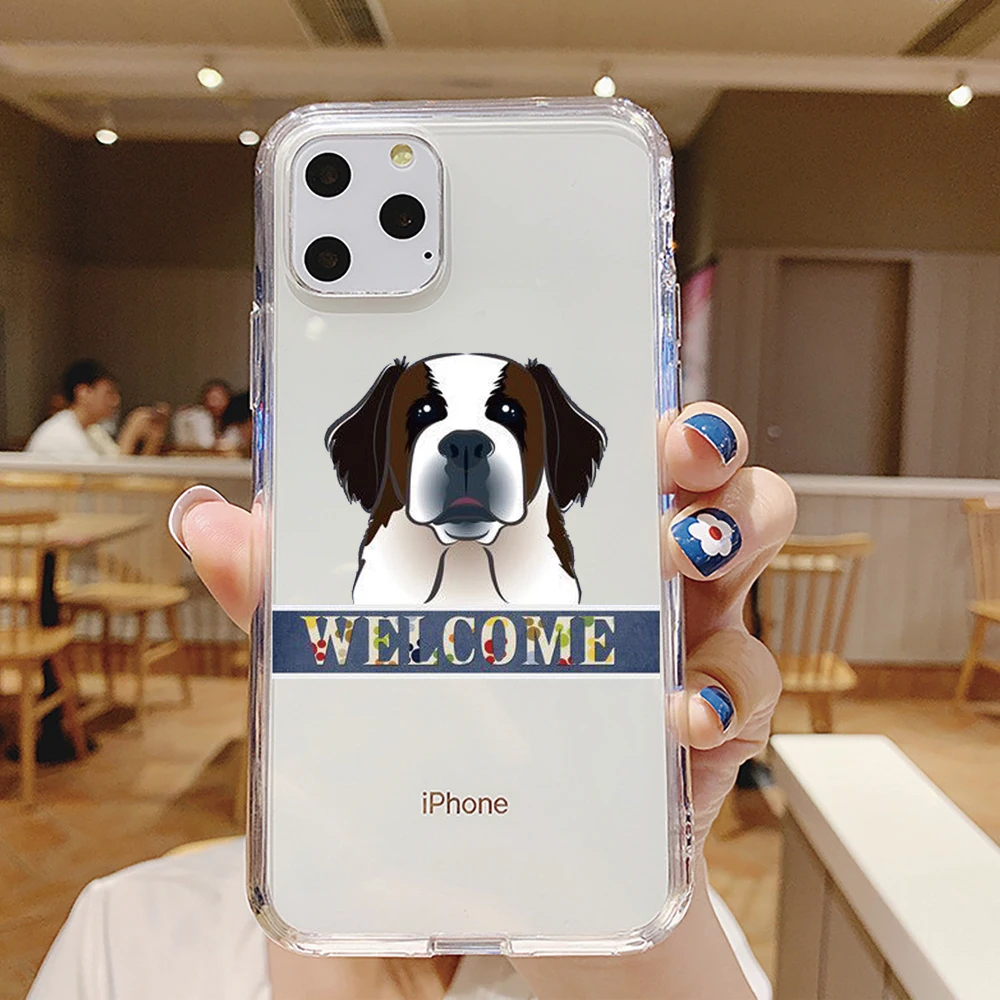 

Cartoon Phone Case For iPhone 11 Pro Max Xs Max XR Funny Yoga Welcome Dog Pattern Cases For iPhone 8 7 6S Plus Soft TPU Cover