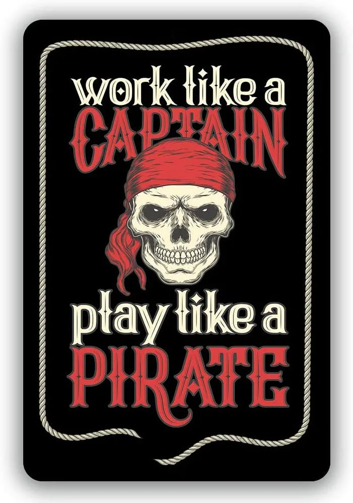 

Captain Morgan Decoration for Home Pirates Aesthetic Room Decor Welcome Sign in Home Decor Metal Plate Decorations for Room