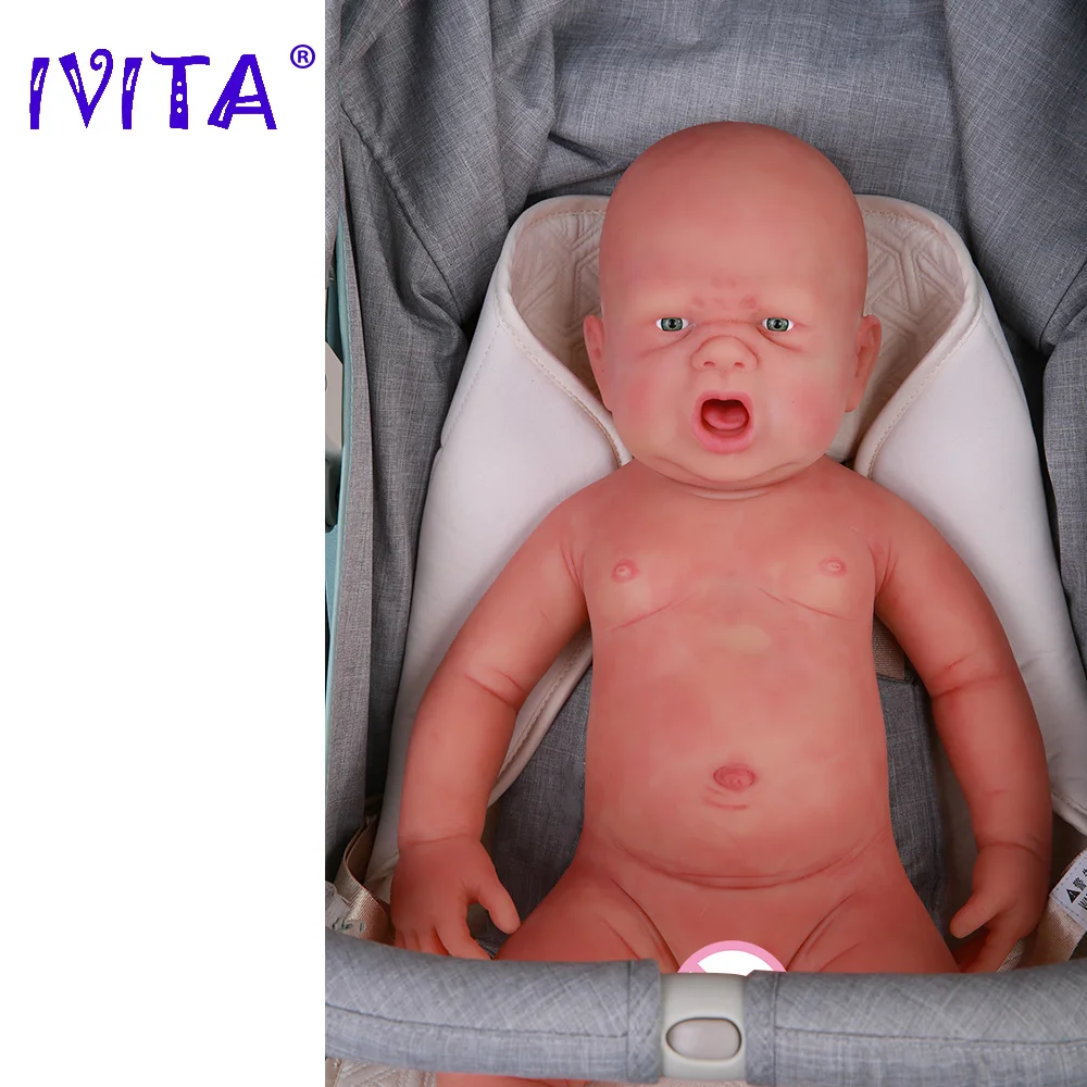 IVITA WG1807, 57 см, 5900 г, полностью силиконовые детские куклы, Плачущие девушки, Глаза открываются, реалистичные, Boneca, живые детские игрушки, могут принимать соски