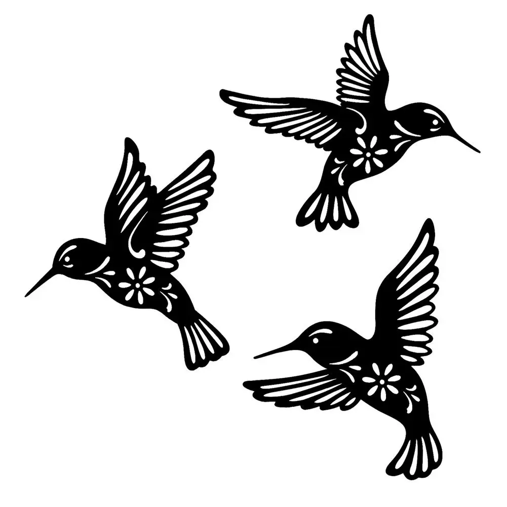 

Украшение для стен с колибри, 3 шт., металлические птицы, простое искусство в стиле Хань, кованые птицы, черная настенная скульптура для двора...