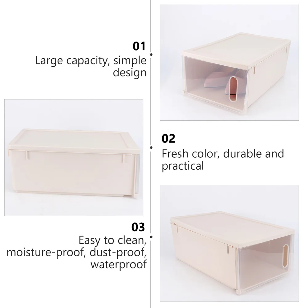 

2Pcs Transparent Creative Shoes Case Shoes Container Home Supply
