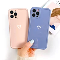 love heart phone case for iphone 11 12 pro 7 8 plus x xr xs max se 2020 candy color glossy soft tpu back cover camera protection