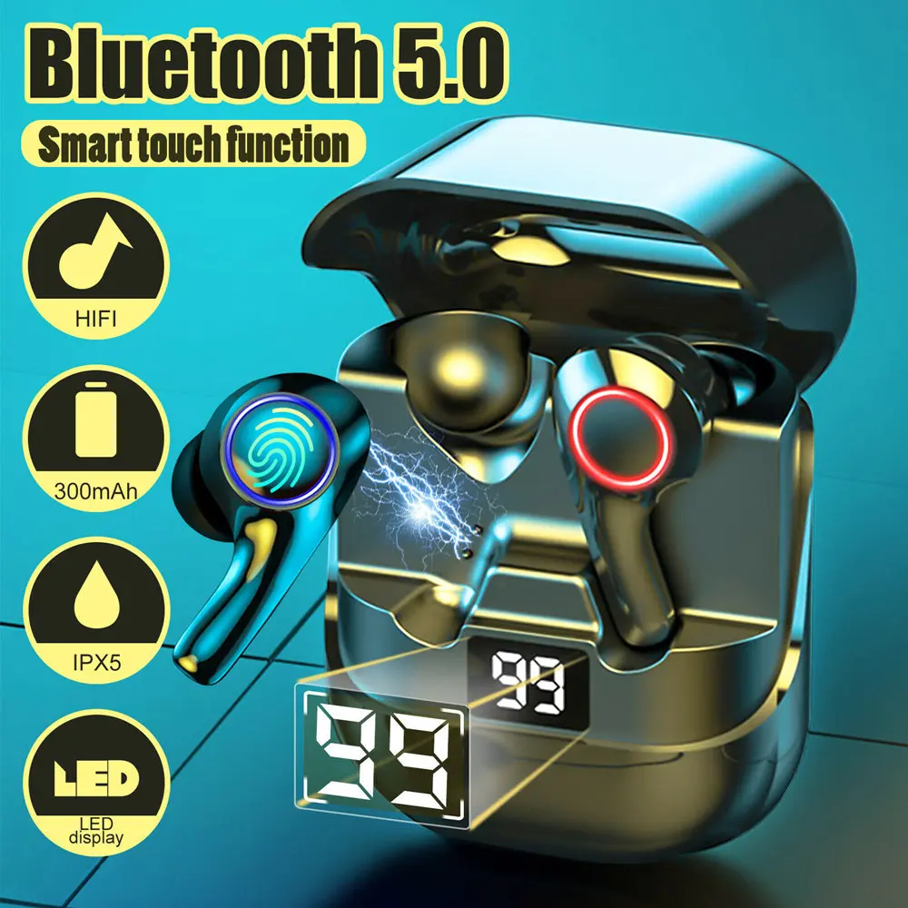 

Bluetooth Earphone Sports Waterproof TWS Wireless Bluetooth Headphones With Microphone Touch Control Earbuds Headsets For Phone