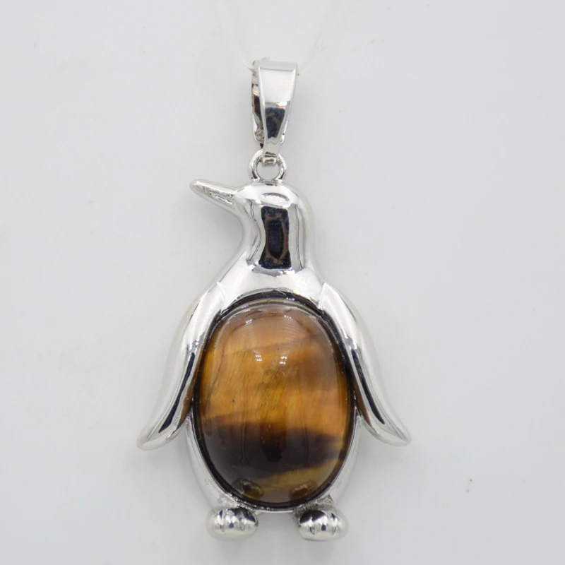 Натуральный камень Cryatal Пингвин кулон для прелести ожерелье женщин и девочек