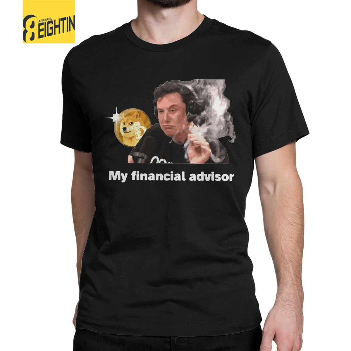 

My Financial Advisor Elon Musk Dogecoin T Shirt for Men Cotton T-Shirt Round Neck Crypto Tee Shirt Short Sleeve Clothes Big Size