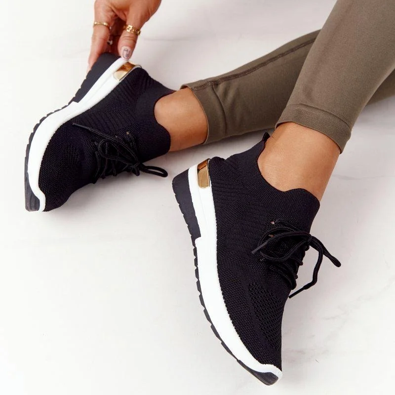 

Women Sneakers 2021 New Mesh Breathable Ladies Vulcanized Shoes Outdoor Casual Sport Shoes Lace Up Comfy Walking Sneakers