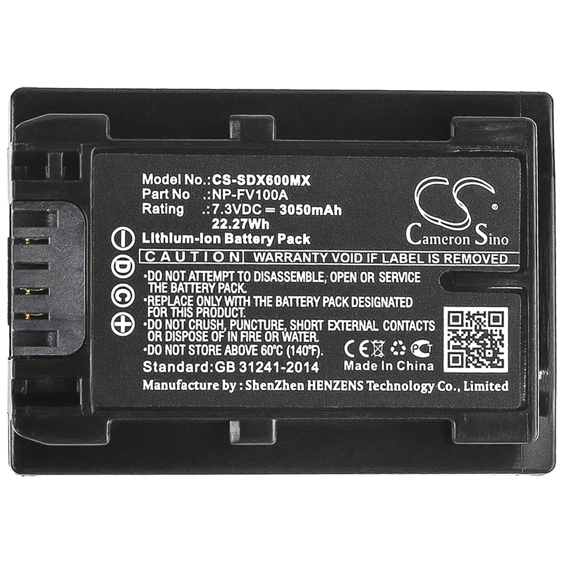 Cameron sino 3050 мАч батарея для SONY FDR-AX33 FDR-AX40 FDR-AX45 FDR-AX53 FDR-AX60 HDR-PJ675 NEX-VG30 NP-FV100A