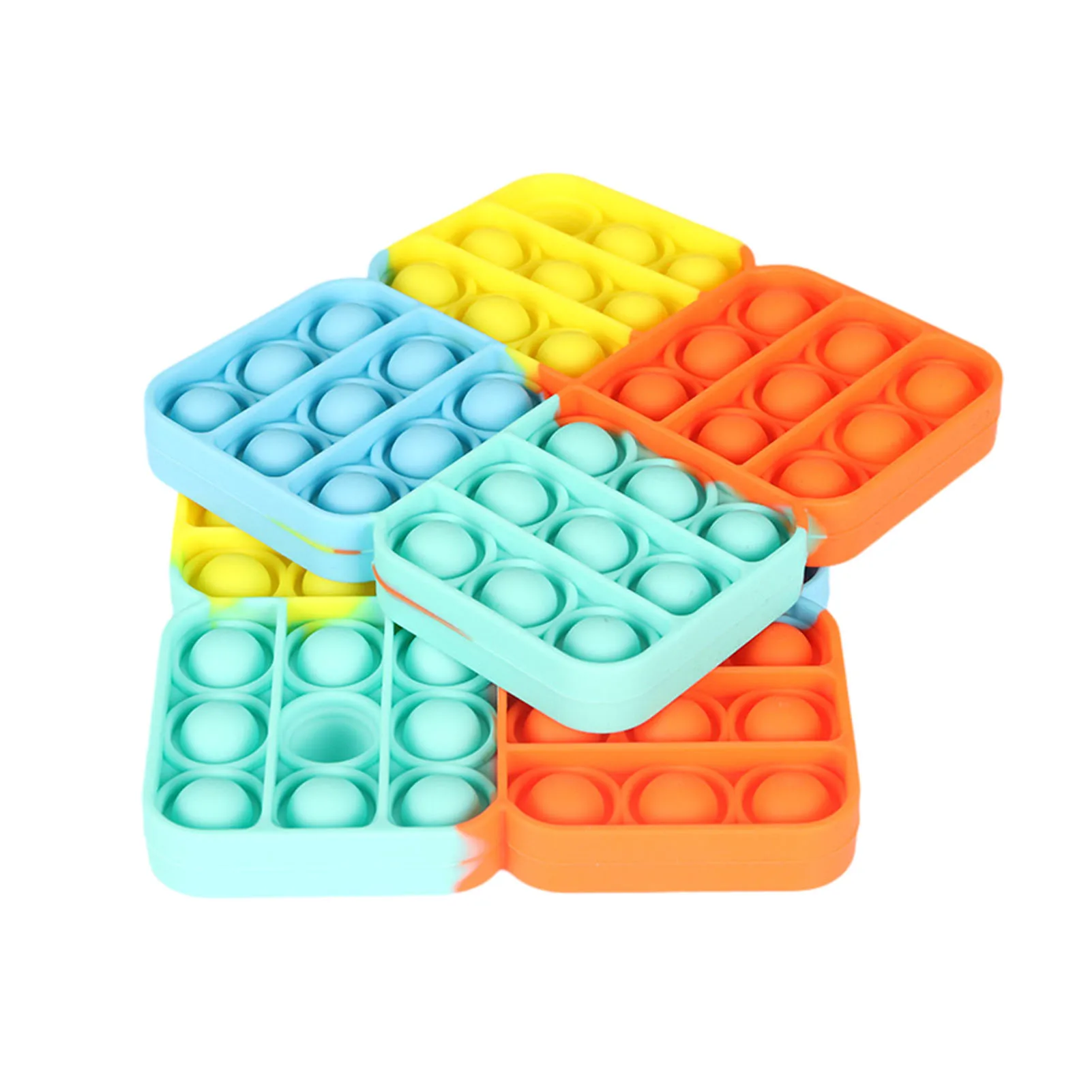 

Color Contrast Dimple Fidget Toy Extrusion Springback Squeeze Bubble Sensory Toy Stress Reliever Hand Toy Gift For Kids