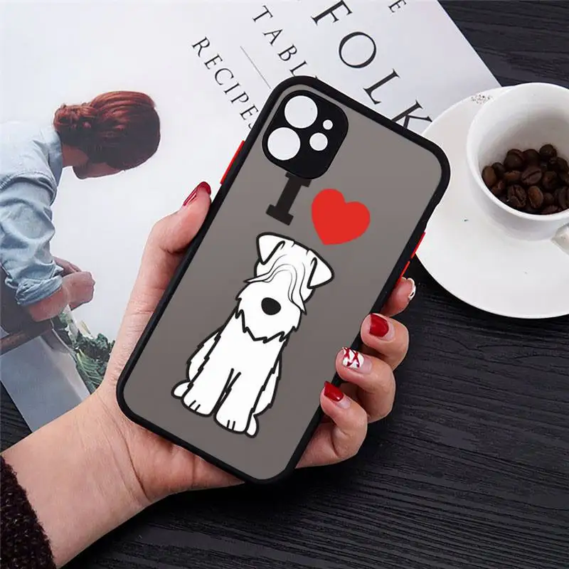 

Schnauzer Phone Case For iPhone 12 11 Mini Pro XR XS Max 7 8 Plus X Matte transparent Back Cover