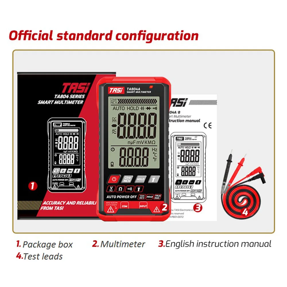 Цифровой мультиметр TASI TA804A профессиональный автоматический тестер Ультратонкий