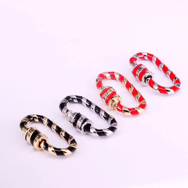 5 шт. металлическая эмалированная застежка овальной формы замок карабин с эмалью