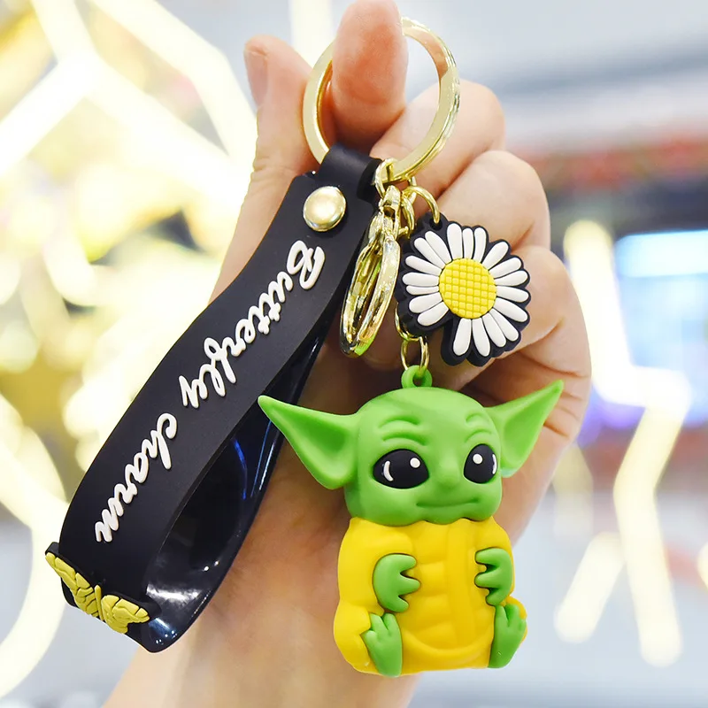

Disney Baby Yoda Action Figure Mandalorian Silicone Keychain Cartoon Star Wars Anime Key Chain Model Best Selling Kids Toys Gift