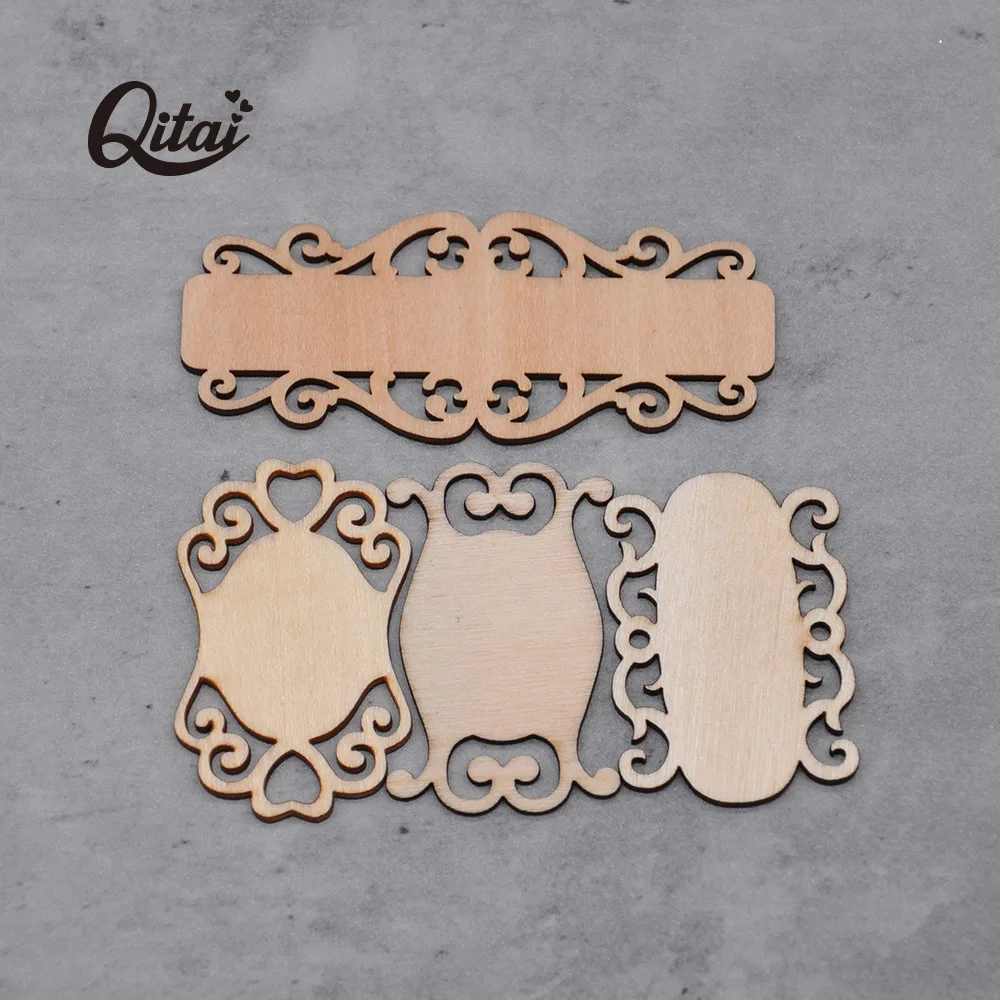 

Scutcheon QITAI 12 шт./лот деревянные украшения для дома настенные украшения креативные подарки DIY Скрапбукинг карта ремесло украшение WF251