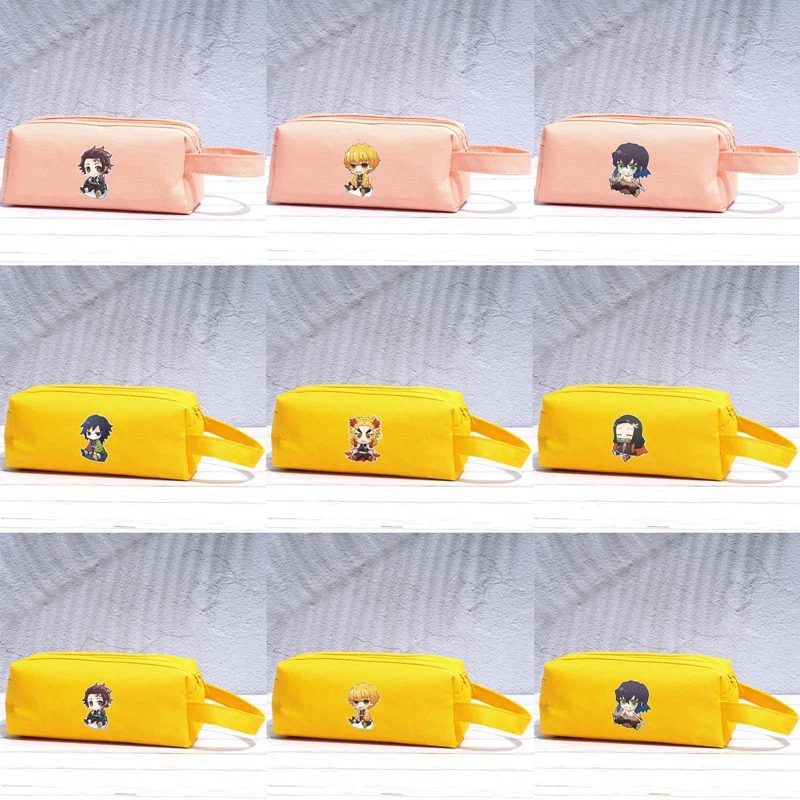 

Demon Slayer candy color stationery canvas box cute student cartoon simple storage bag