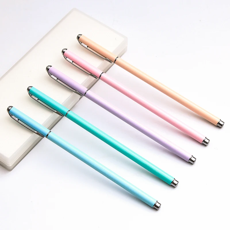 Карамельный цвет металла гелевая ручка с 0 5mm Углеродная сажа тонкий