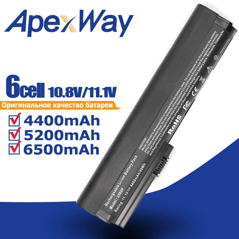 

Аккумулятор ApexWay для ноутбука HP 632015-542 632419-001 632421-001, 6 ячеек, 11,1 В, HSTNN-UB2L QK644AA SX06XL 2560p 2570P