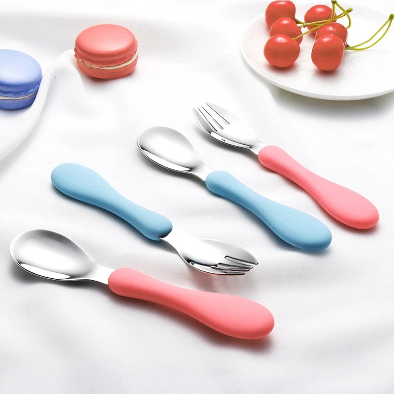 Детская посуда из нержавеющей стали детские вилки для кормления портативные