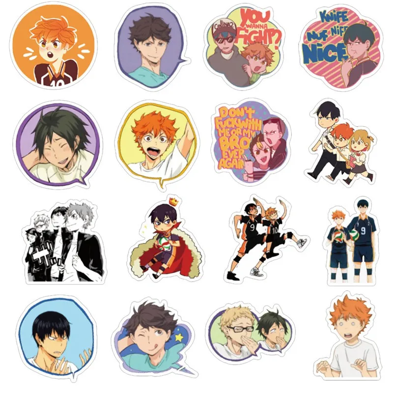 

Stationery Stickers Anime Haikyuu!! Volleyball Boy Hinata Shoyo Decorative Doodle Stickers for Children Kids Stickers Toy