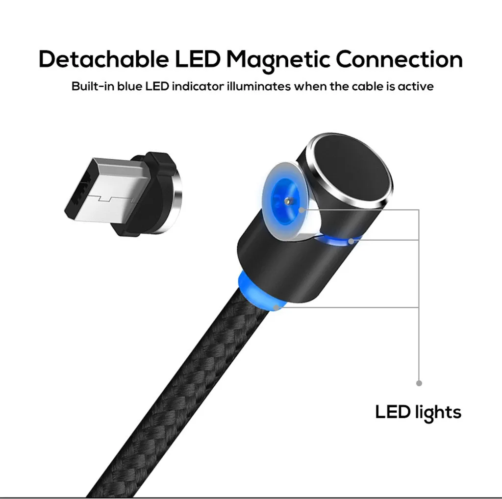 Универсальный Магнитный кабель 1 м Micro usb Тип C быстрая зарядка Microusb магнитное
