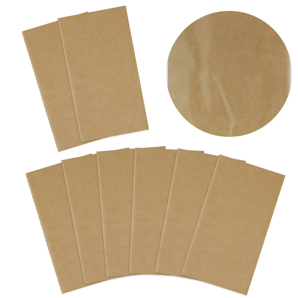 

10PCS Kraft Paper Notebook Blank Travel Journal Notepad for Writing Drawing School Office (White Pages)