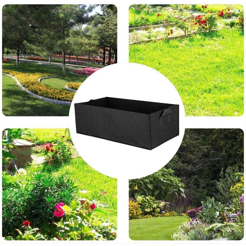 

Felt Bags Rectangle Plantres Fabric Planter Pouches Planting Grow Ourdoor Garden Backyard Planting Pot Planting Container