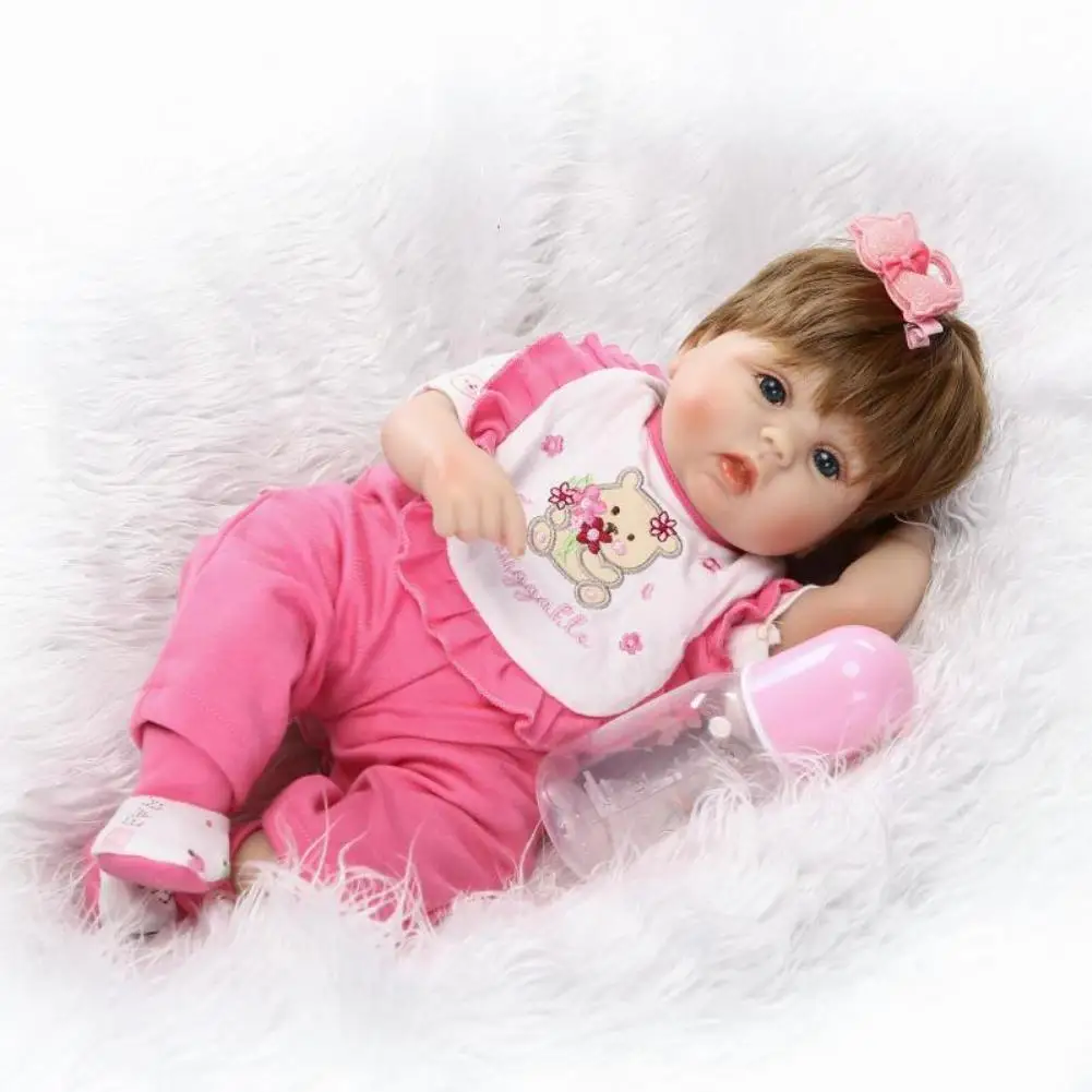 

40CM Simulation Silicone Doll Newborn Interactive Toy Child Playmate Cute Christmas Gift Super Soft Kids Enlightenment Toy