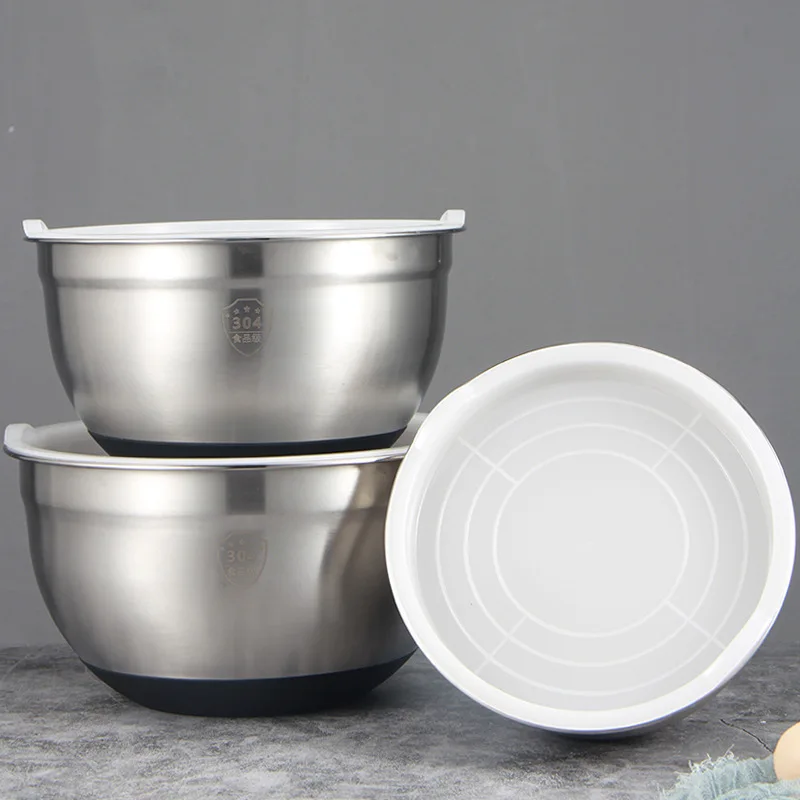 

20/22/24 cm SUS304 Stainless Steel Egg Bowl Mixing Bowl With Scale Whisking Bowls Cooking Bowl Kitchen Tool Accessories Gadget