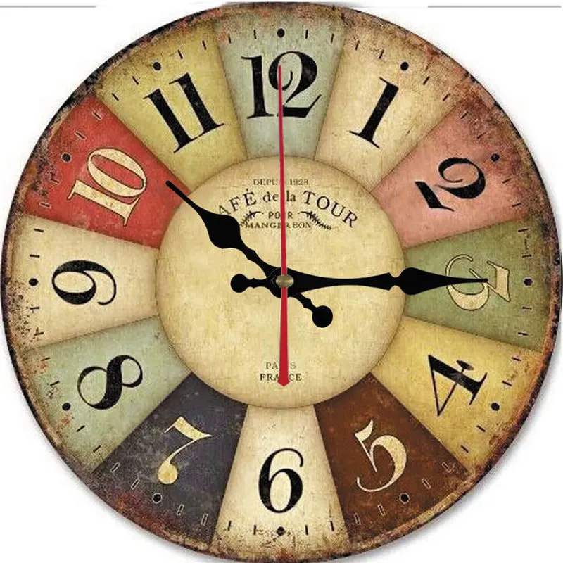 Ретро бесшумные настенные часы для гостиной дома спальни модные простые