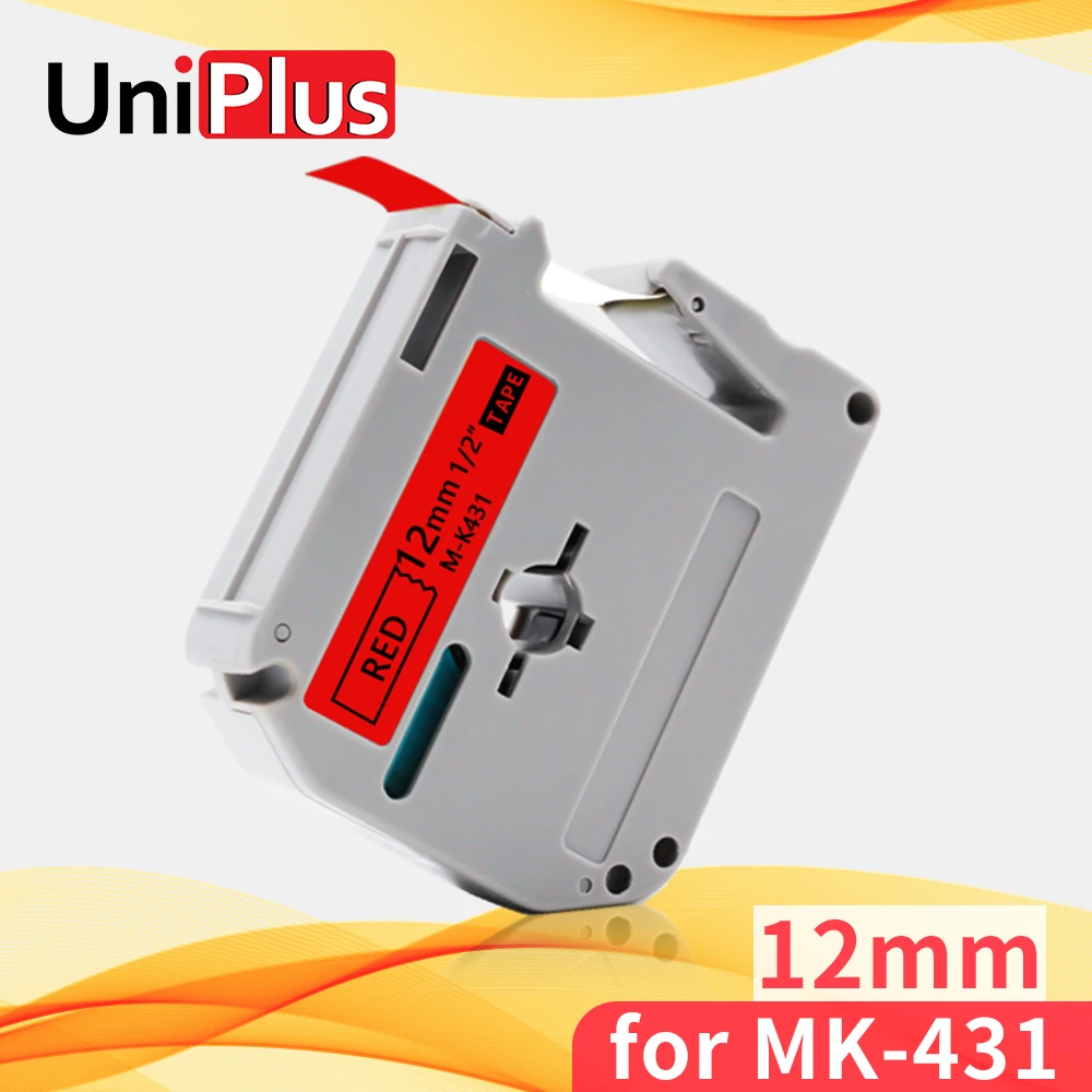 UniPlus черный на красном MK431 совместимый Brother лейбл лента MK-431 M-K431 12 мм принтер для Label