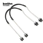 Новинка 2019 г., 1 пара серебристых коротких винтовых сумок на одной цепочке, с металлической пряжкой, с цветными ручками для женских сумок