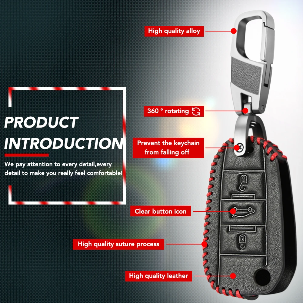 Мужской кожаный чехол с дистанционным брелоком для автомобиля peugeot 3008 208 308 407 508 408