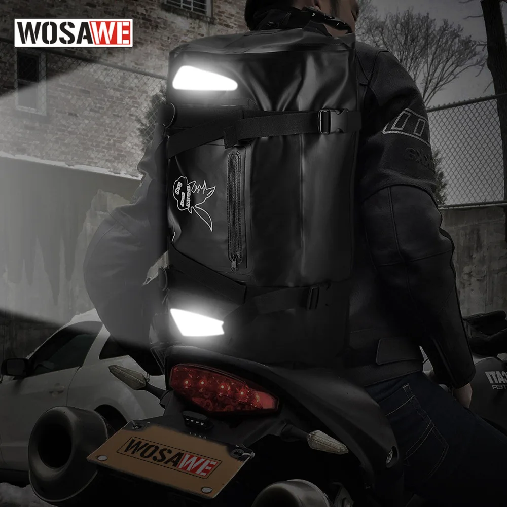 WOSAWE 20-35L сумка для мотоцикла водонепроницаемая на плечо хранения рюкзак задний