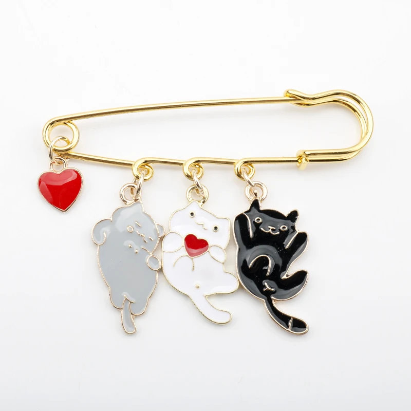 Эмалированная булавка в виде Микки мауз с изображением милого кота|Броши| |