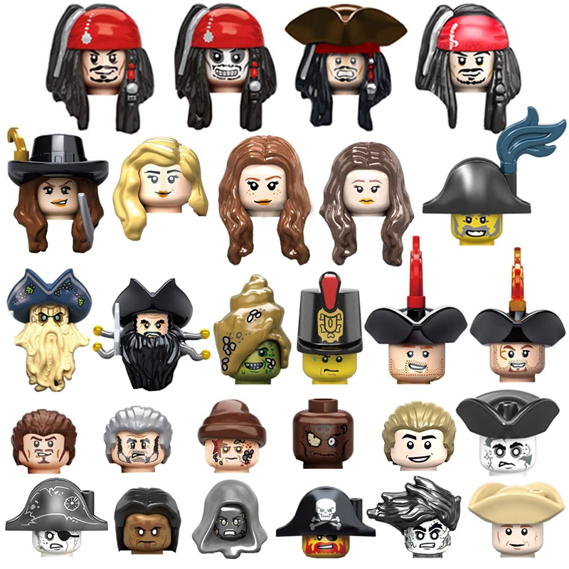 

8pcs/Lot Caribbean Pirates Action Figures Building Blocks Movie Character Captain Mermaid Bricks Set Kids Enlightenment Toys