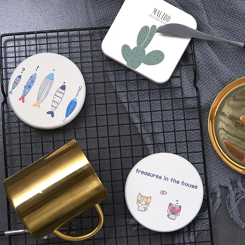 NIS натуральный диатомит грязевой мат подставка с персонажами мультфильма