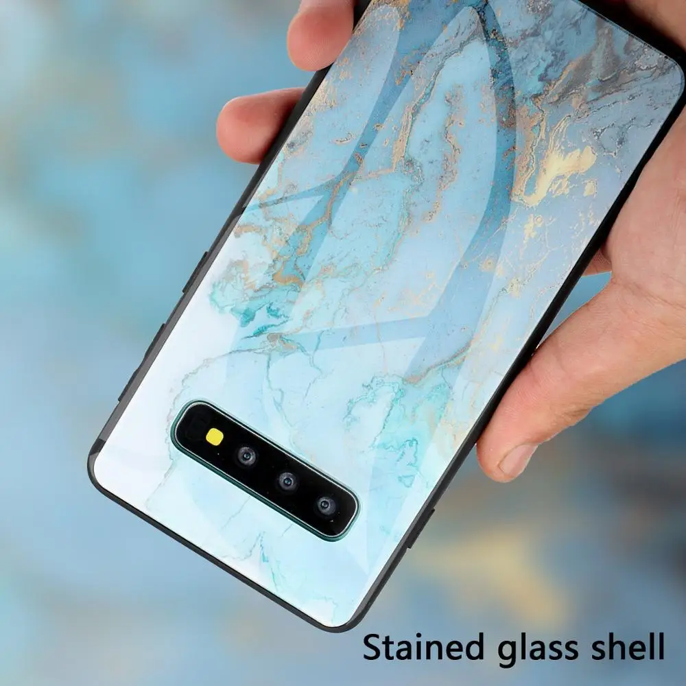 KISSCASE Мрамор Стекло чехол для samsung j3 pro A50 A10 принципиально окрашенные Жесткий из