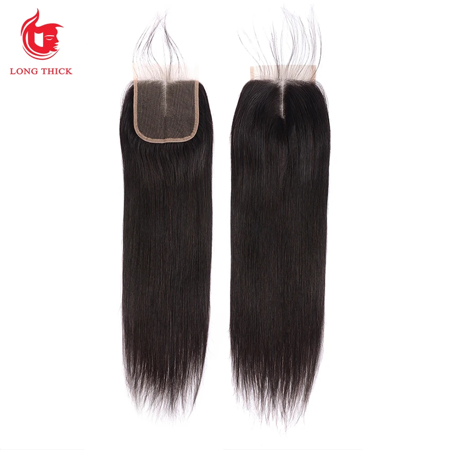 Кости прямые волосы 4x4 швейцарская кружевная Фронтальная застежка