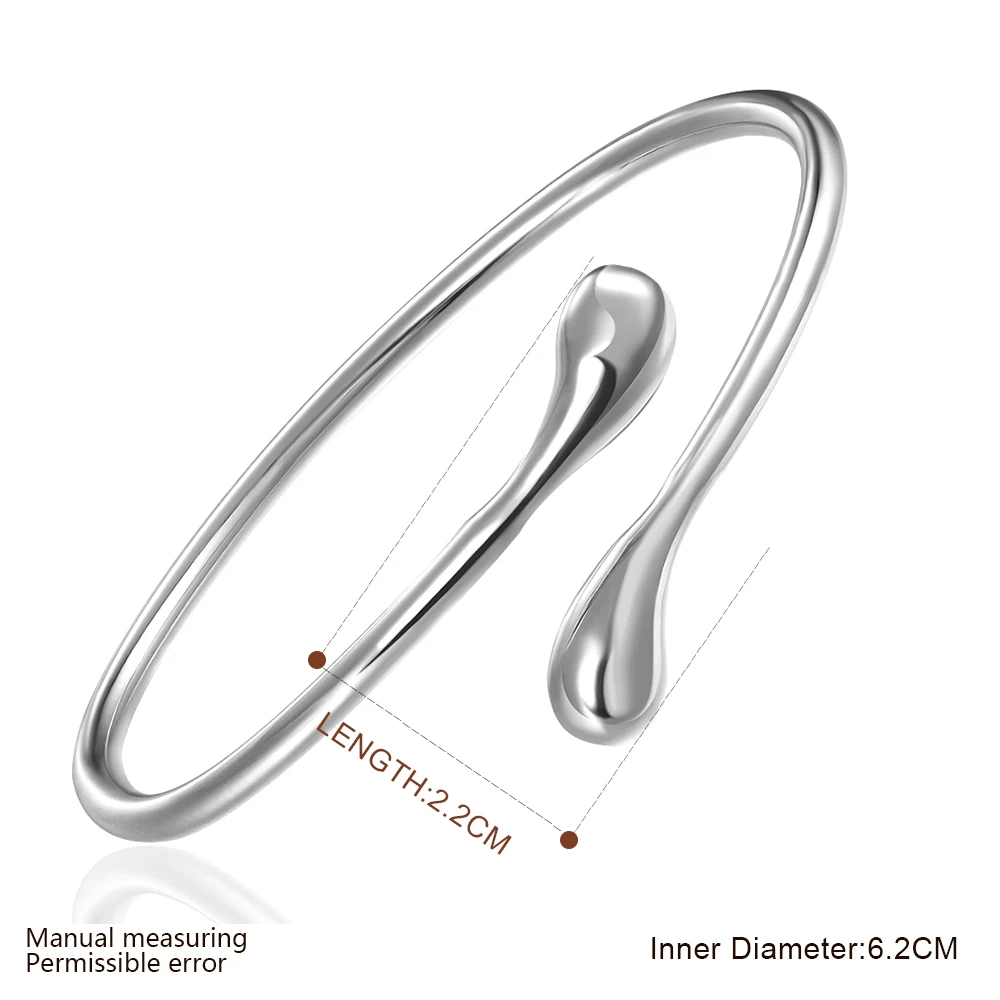

SKMEI CB005 S925 Sterling Silver Fashion Water Drop Modeling Bracelet for Women Engagement Jewelry Recommend Romantic Gift 2021