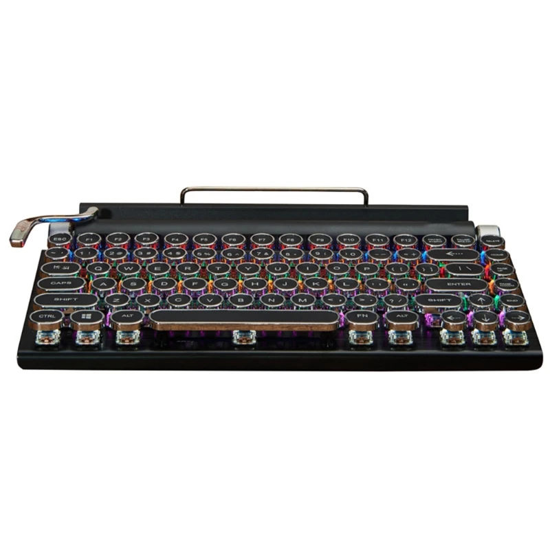 Wireless Gaming Keyboard with Color Lights, Waterproof Punk Keyboard, Suitable for Games and Work 83 Keys