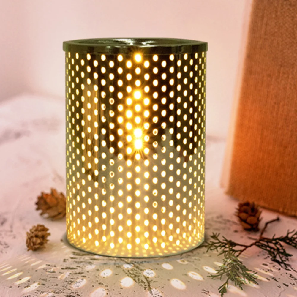 

Elegant Fragrance Light Round Pattern Fragrance Lamp Essential Oil Lamp US Plug