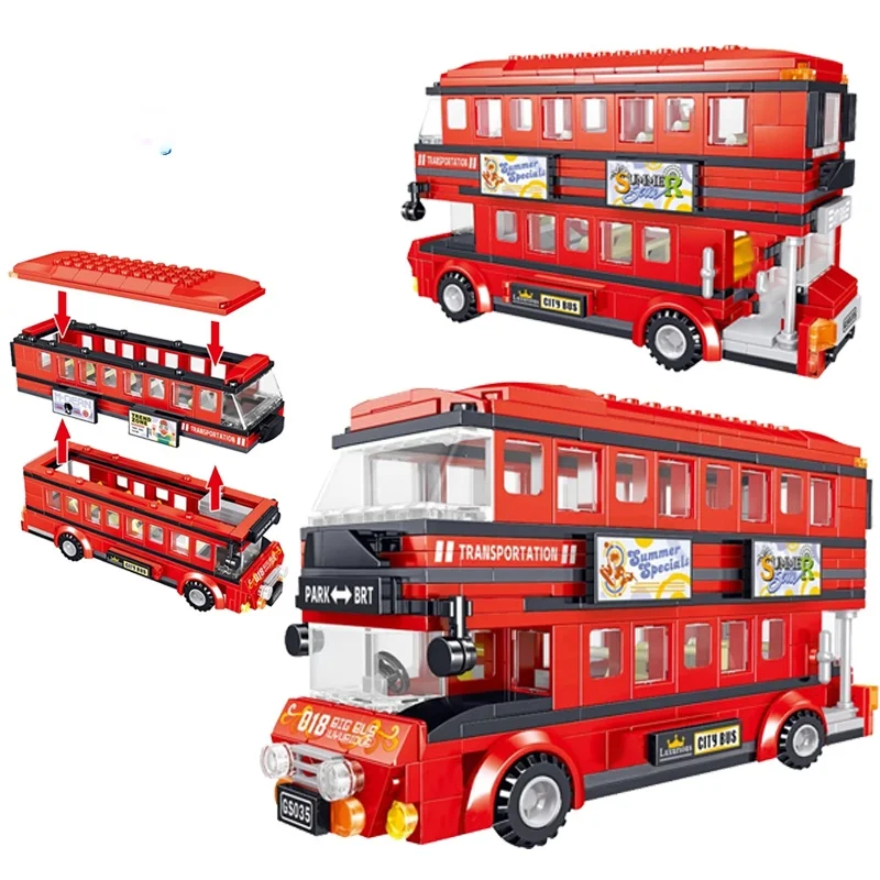 

Friends Bus London Double Decker Bus City School Car Transportation Building Blocks Bricks Friends For Girl Vehicle Toys
