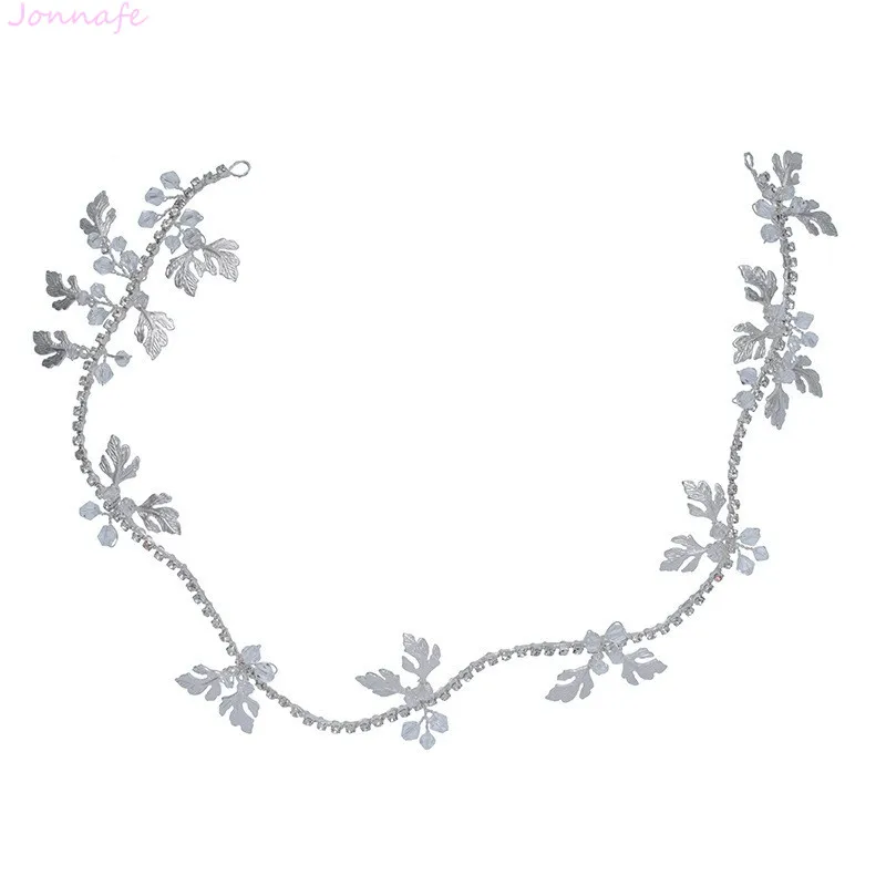 Silver Color Rhinestone Bridal Hair Vine Leaf Women Headband Tiara Handmade Wedding Piece Accessories | Украшения и аксессуары