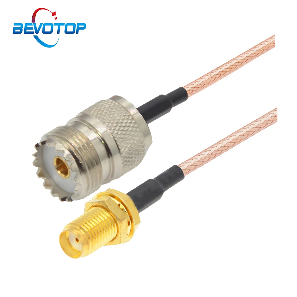 

SMA Female to UHF Female SO239 Adapter RG316 Pigtail Jumper RF Удлинительный кабель 15 см 6 дюймов для CB-радио любительского радио FM-передатчика