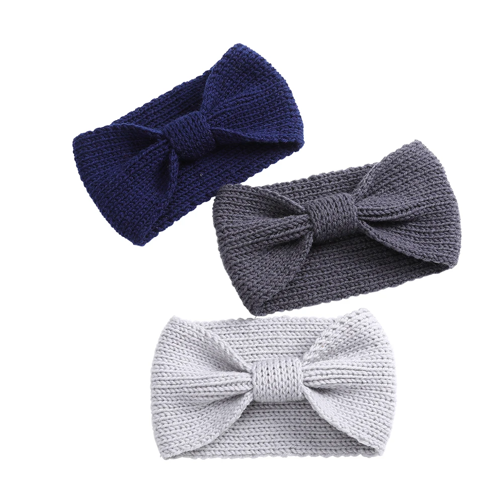 Molans однотонные вязаные повязки на голову с бантом новинка зимняя теплая вязаная