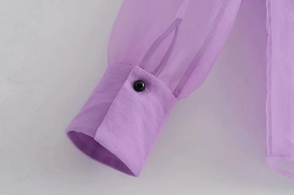 Женская сексуальная прозрачная Повседневная блуза из органзы с бантом на