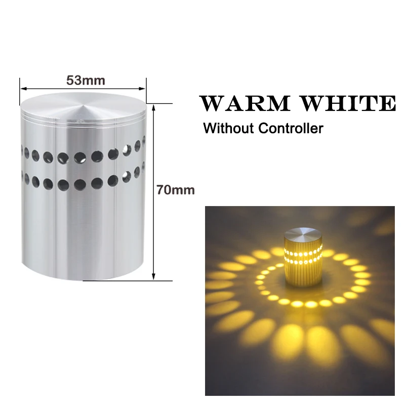 Warm White RGB 3W светодиодный потолочный светильник, современный алюминиевый настенный светильник, бар, выставка, арт-деко, светильник s, домашний прикроватный светильник ing - Цвет корпуса: Warm White
