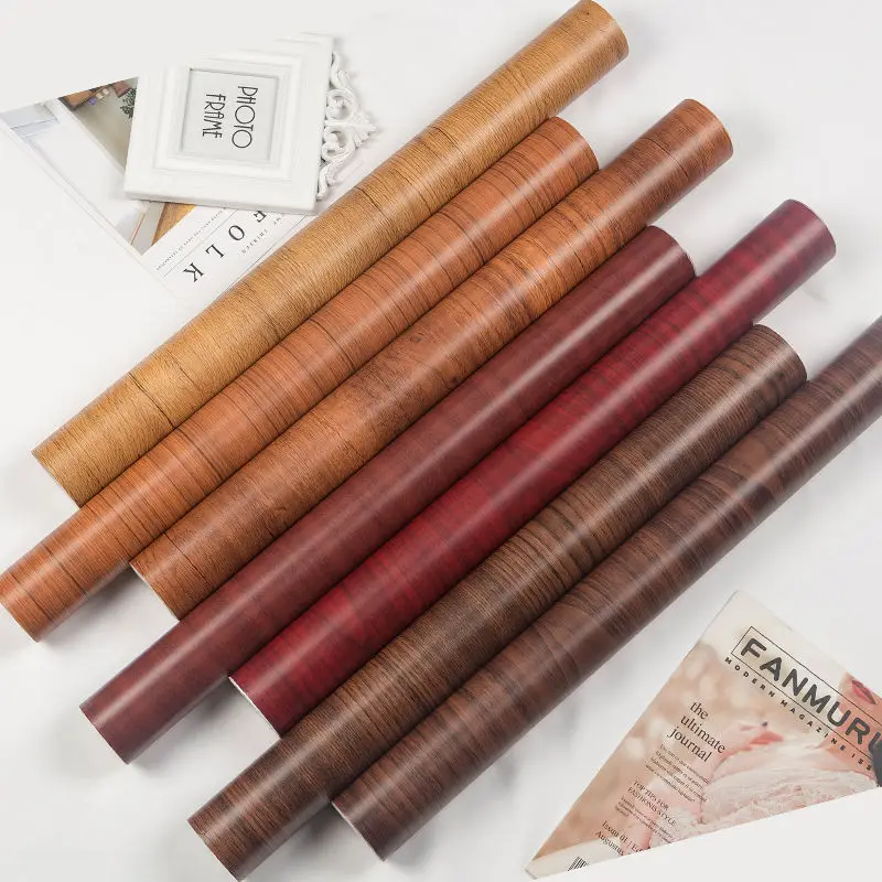 

Eco-friendly Wood Stripe Stickers DIY Home Decals Waterproof Self-Adhesive Wallpaper in Rolls Furniture Cabinets PVC Decor Films