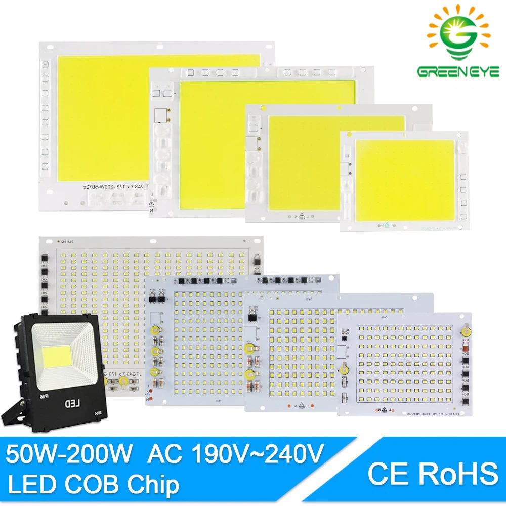 Светодиодный чип cob 2835 SMD led 220V 100W 150W 200W Светодиодная лампа Smart IC Driver High Lumens DIY для