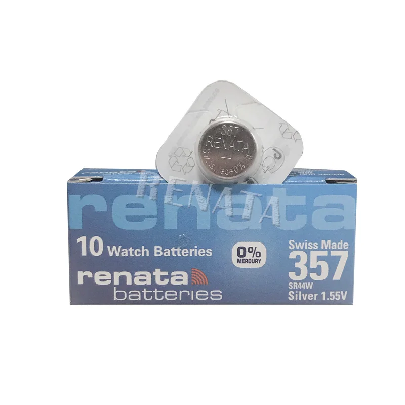 2 шт./лот Renata 357,, Длительное Действие, SR44W SR44 LR44 A76 L1154 SR44 357A AG13 швейцарские часы Батарея